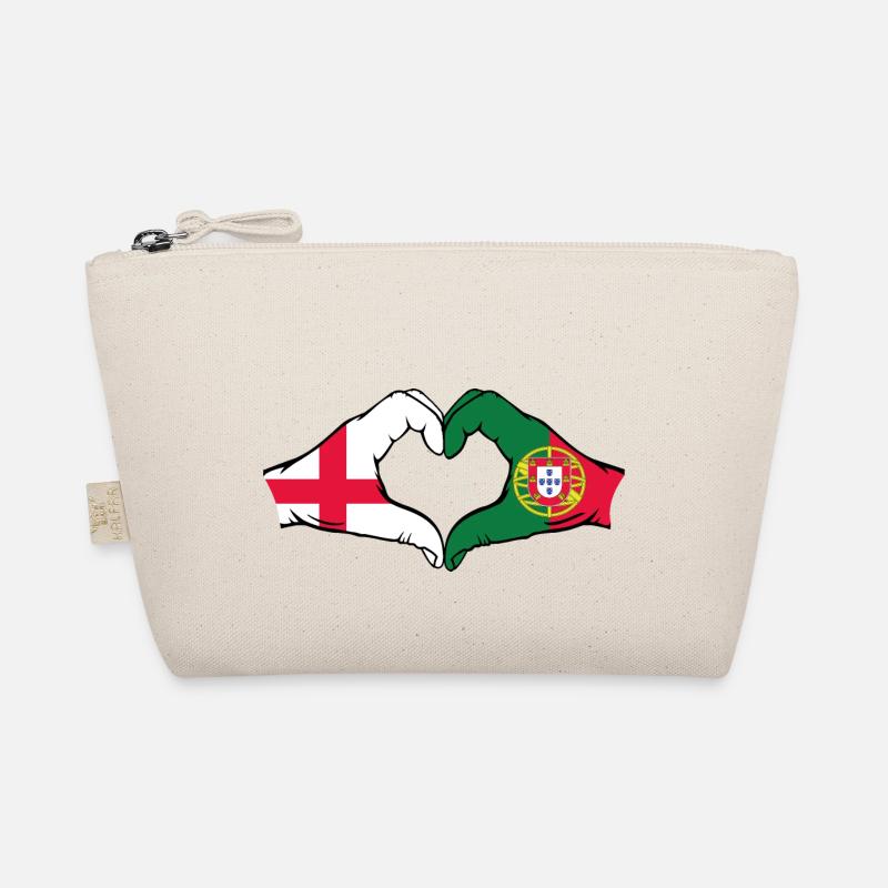 Angleterre Portugal Drapeau Mains Coeur Forme Trousse biologique