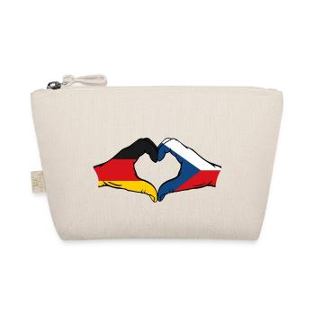 Germany Czech Republic Flag Hands Heart Shape - Organic Pouch - nature - Front