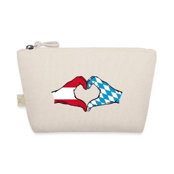 Austria Flag Hands Heart Shape - Organic Pouch - nature - Front