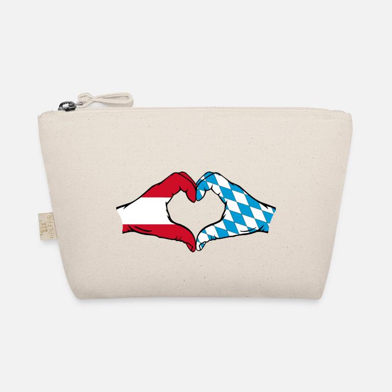 Austria Flag Hands Heart Shape Organic Pouch
