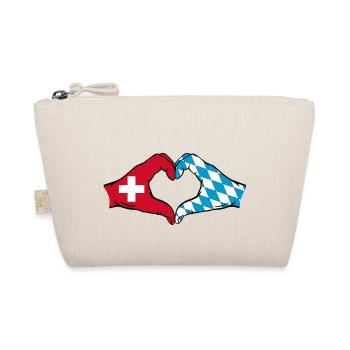 Switzerland Bavaria Flag Hands Heart Shape - Organic Pouch - nature - Front