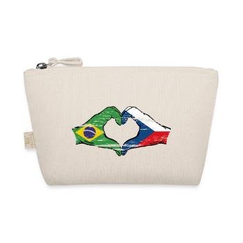 Brazil Czech Republic Flag Heart Shape Used - Organic Pouch - nature - Front