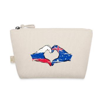 Russia Australia Flag Heart Shape Used - Organic Pouch - nature - Front