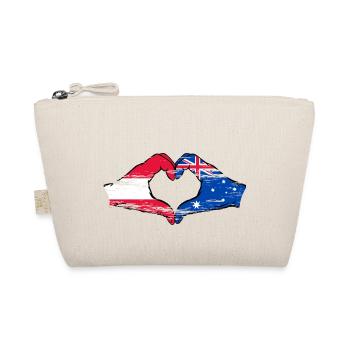 Austria Australia Flag Heart Shape - Organic Pouch - nature - Front