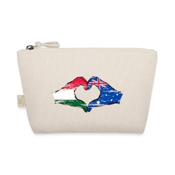 Hungary Australia Flag Heart Shape Used - Organic Pouch - nature - Front