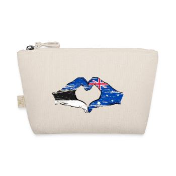 Estonia Australia Flag Heart Shape Used - Organic Pouch - nature - Front