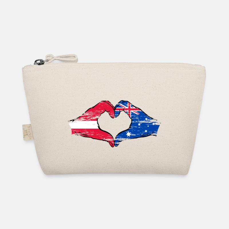 Lettonie Australie drapeau coeur utilisé Trousse biologique