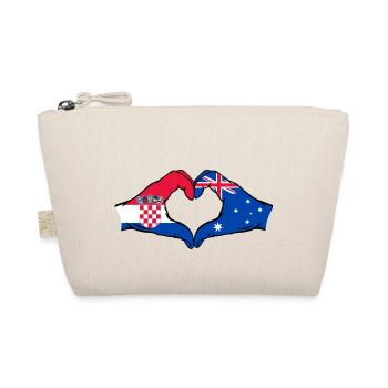 Croatia Australia Flag Heart Shape - Organic Pouch - nature - Front