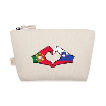 Portugal Slovenia Flag Heart Shape - Organic Pouch - nature - Front