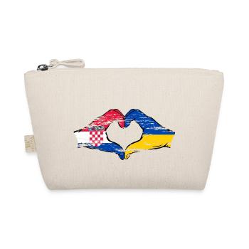 Croatia Ukraine Flag Heart Shape Used - Organic Pouch - nature - Front