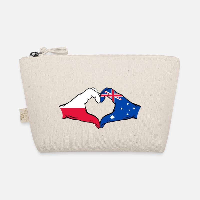Polen Australien Flagge Herzform Bio-Täschchen