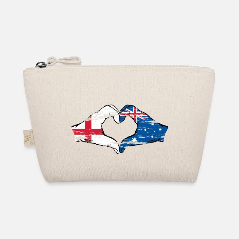 England Australien Flagge Herzform used Bio-Täschchen
