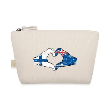 Finland Australia Flag Heart Shape Used - Organic Pouch - nature - Front