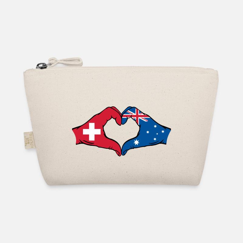 Schweiz Australien Flagge Herzform Bio-Täschchen