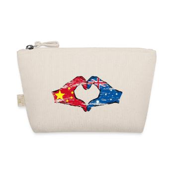 China Australia flag heart shape used - Organic Pouch - nature - Front