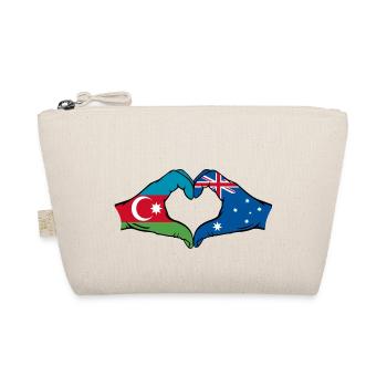 Azerbaijan Australia Flag Heart Shape - Organic Pouch - nature - Front