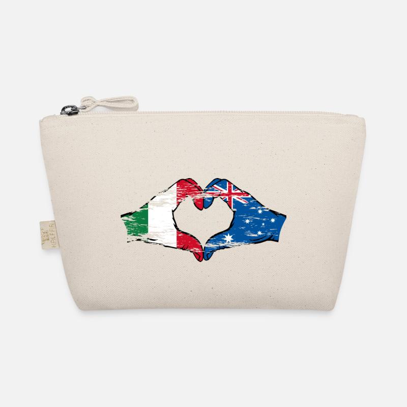 Italie Australie drapeau coeur forme utilisé Trousse biologique
