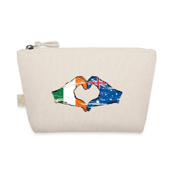 Irland Australien Flagge Herzform used - Bio-Täschchen - Natur - Vorne
