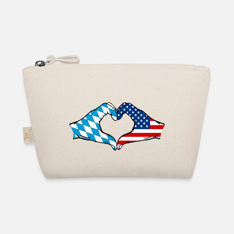Mains de drapeau de la Bavière des États-Unis en forme de coeur Trousse biologique
