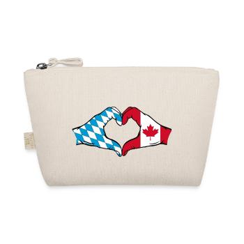 Bavaria Canada Flag Hands Heart Shape - Organic Pouch - nature - Front