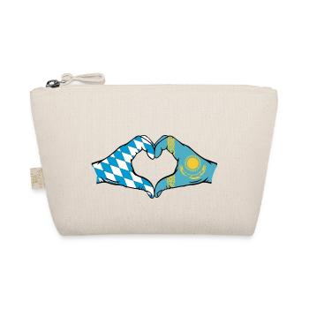 Bavière, Kazakhstan, Drapeau, Mains, Forme Coeur - Trousse biologique - nature - Devant