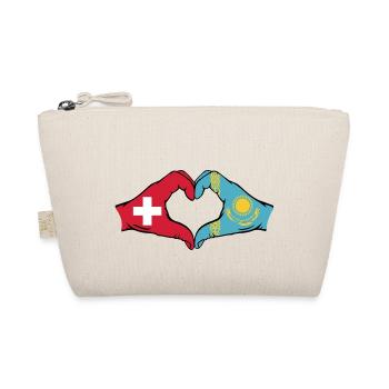 Suisse Kazakhstan Drapeau Mains Coeur Forme - Trousse biologique - nature - Devant