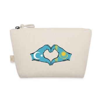 Ouïghours Kazakhstan drapeau mains forme coeur - Trousse biologique - nature - Devant