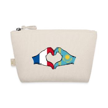 France Kazakhstan Drapeau Mains Coeur Forme - Trousse biologique - nature - Devant