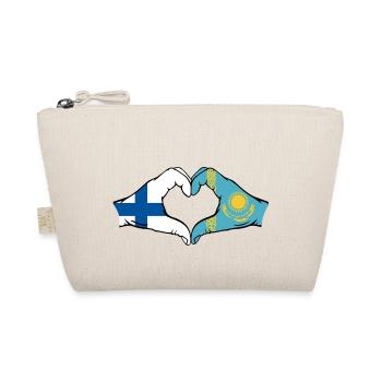 Finlande Kazakhstan Drapeau Mains Coeur Forme - Trousse biologique - nature - Devant