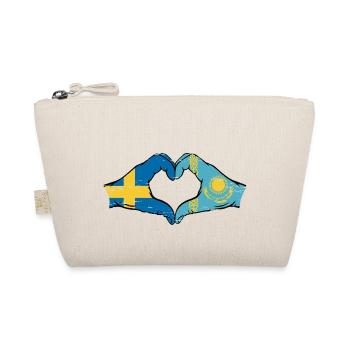 Suède Kazakhstan Drapeau Mains Coeur Forme Utilisé - Trousse biologique - nature - Devant