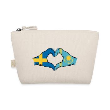 Suède Kazakhstan Drapeau Mains Coeur Forme - Trousse biologique - nature - Devant