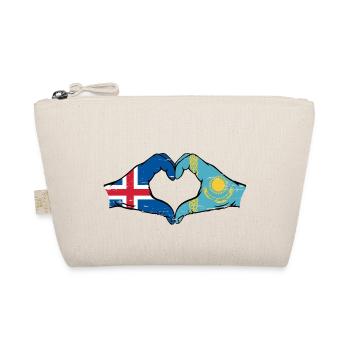 Islande Kazakhstan Drapeau Mains Coeur Forme Utilisé - Trousse biologique - nature - Devant