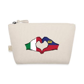 Italie Liechtenstein Drapeau Mains Coeur Forme - Trousse biologique - nature - Devant