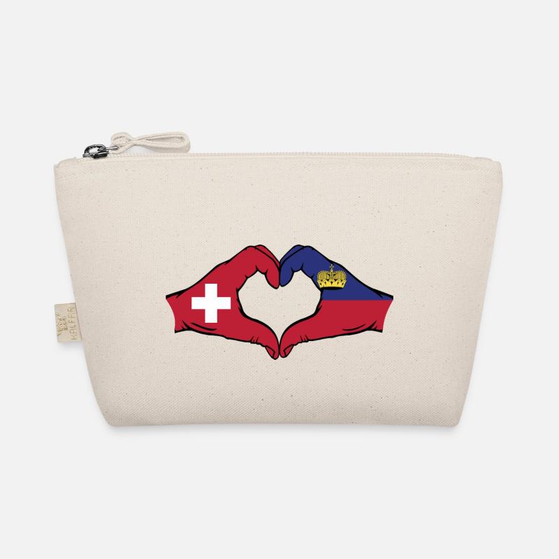 Switzerland Liechtenstein Flag Hands Heart Shape Organic Pouch