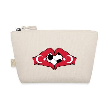 Turkey Football Flag Hands Heart Shape - Organic Pouch - nature - Front