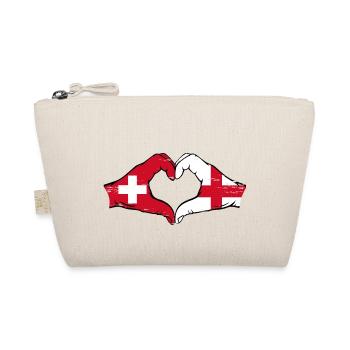 Suisse Angleterre drapeau mains forme coeur utilisé - Trousse biologique - nature - Devant