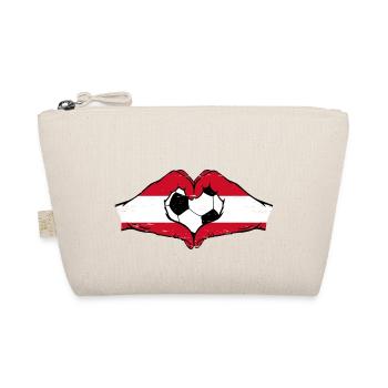 Austria Football Flag Hands Heart Shape Used - Organic Pouch - nature - Front