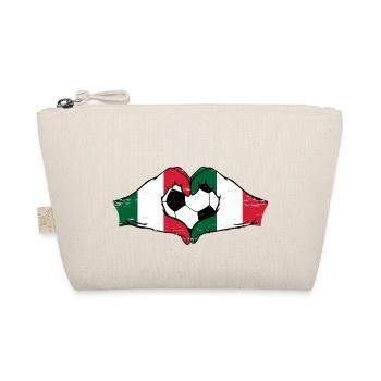 Italy Football Flag Hands Heart Shape Used - Organic Pouch - nature - Front