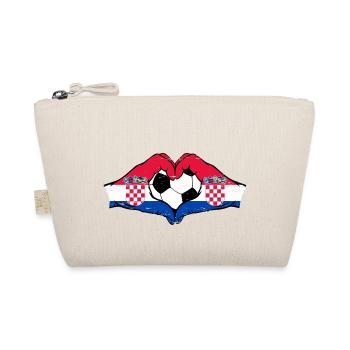 Croatie Football Drapeau Mains Coeur Forme Utilisé - Trousse biologique - nature - Devant