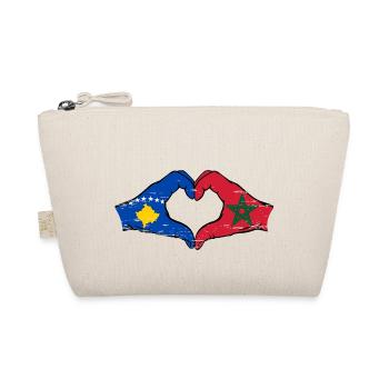 Kosovo Maroc drapeau mains forme coeur utilisé - Trousse biologique - nature - Devant