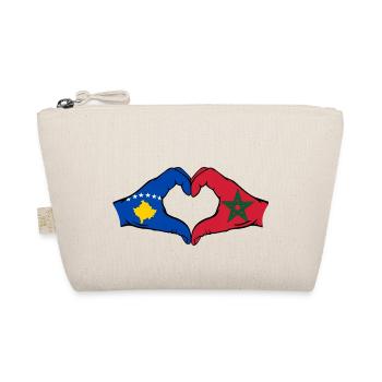 Kosovo Maroc Drapeau Mains Coeur Forme - Trousse biologique - nature - Devant