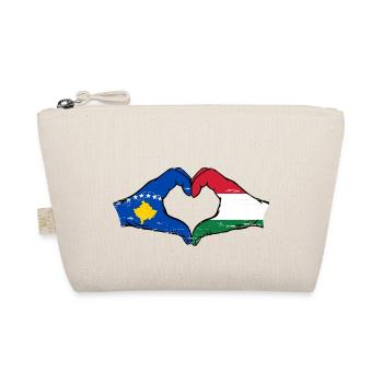 Kosovo Hongrie drapeau mains forme de coeur utilisé - Trousse biologique - nature - Devant