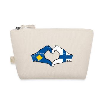 Kosovo Finnland Flagge Hände Herzform used - Bio-Täschchen - Natur - Vorne