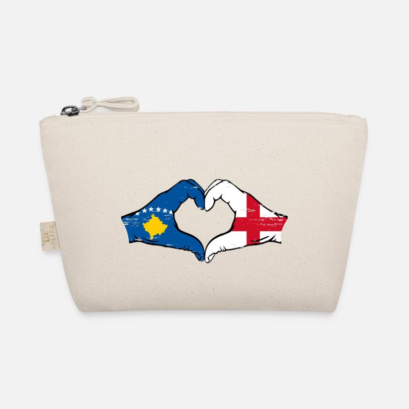 Kosovo Angleterre drapeau mains forme de coeur utilisé Trousse biologique
