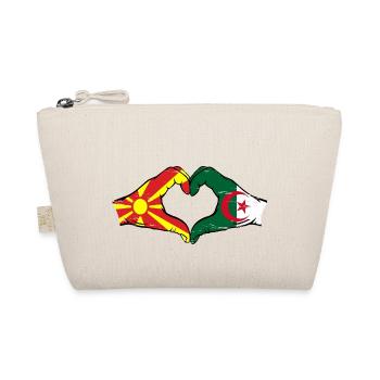 Mazedonien Algerien Flagge Hände Herzform used - Bio-Täschchen - Natur - Vorne