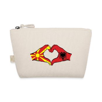 Macédoine Albanie Drapeau Mains Coeur Forme - Trousse biologique - nature - Devant