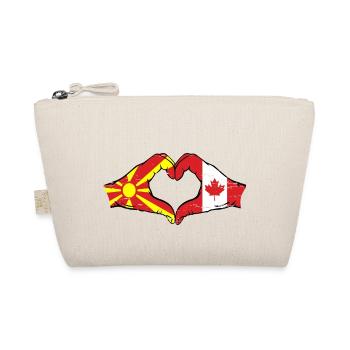 Macedonia Canada flag hands heart shape used - Organic Pouch - nature - Front