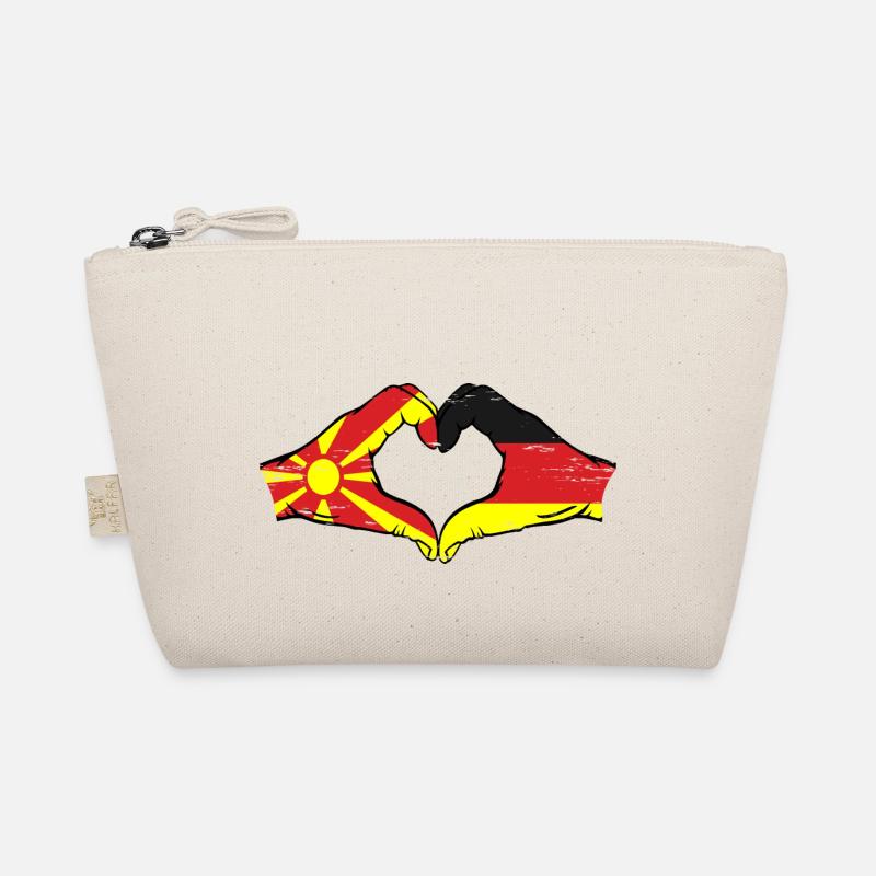 Macédoine, Allemagne, drapeau, mains, forme de coeur utilisé Trousse biologique