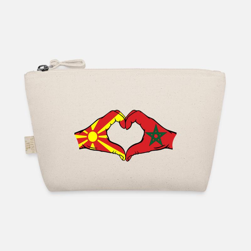 Macedonia Morocco Flag Hands Heart Shape Organic Pouch