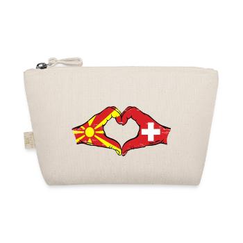 Macédoine Suisse Drapeau Mains Coeur Forme Utilisé - Trousse biologique - nature - Devant